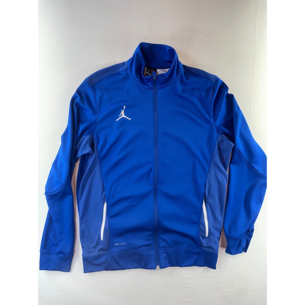 Jordan Mens Dri-FIT Full Zip Track Jacket Blue Jumpman Athletic Large